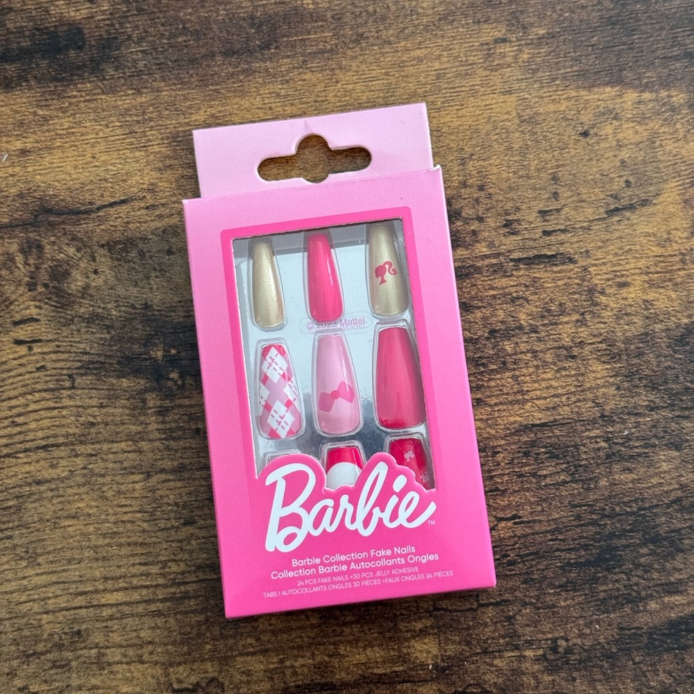 Barbie Pink and Gold Nail Collection